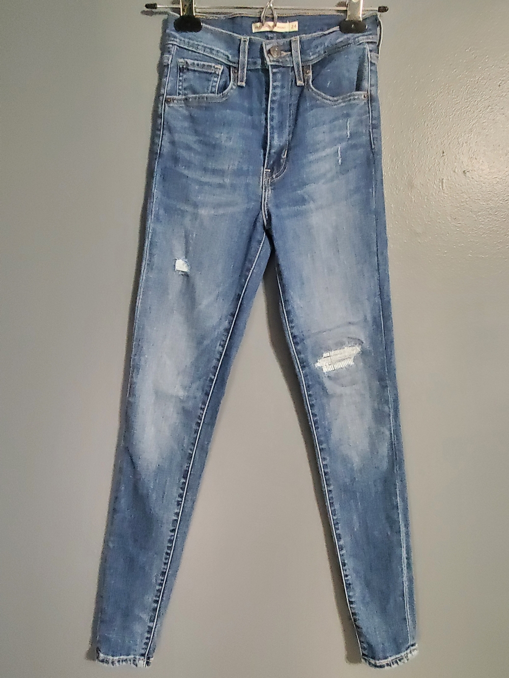 Levi's Mile Hile Super Skinny Jeans Distressed Women's Size 24